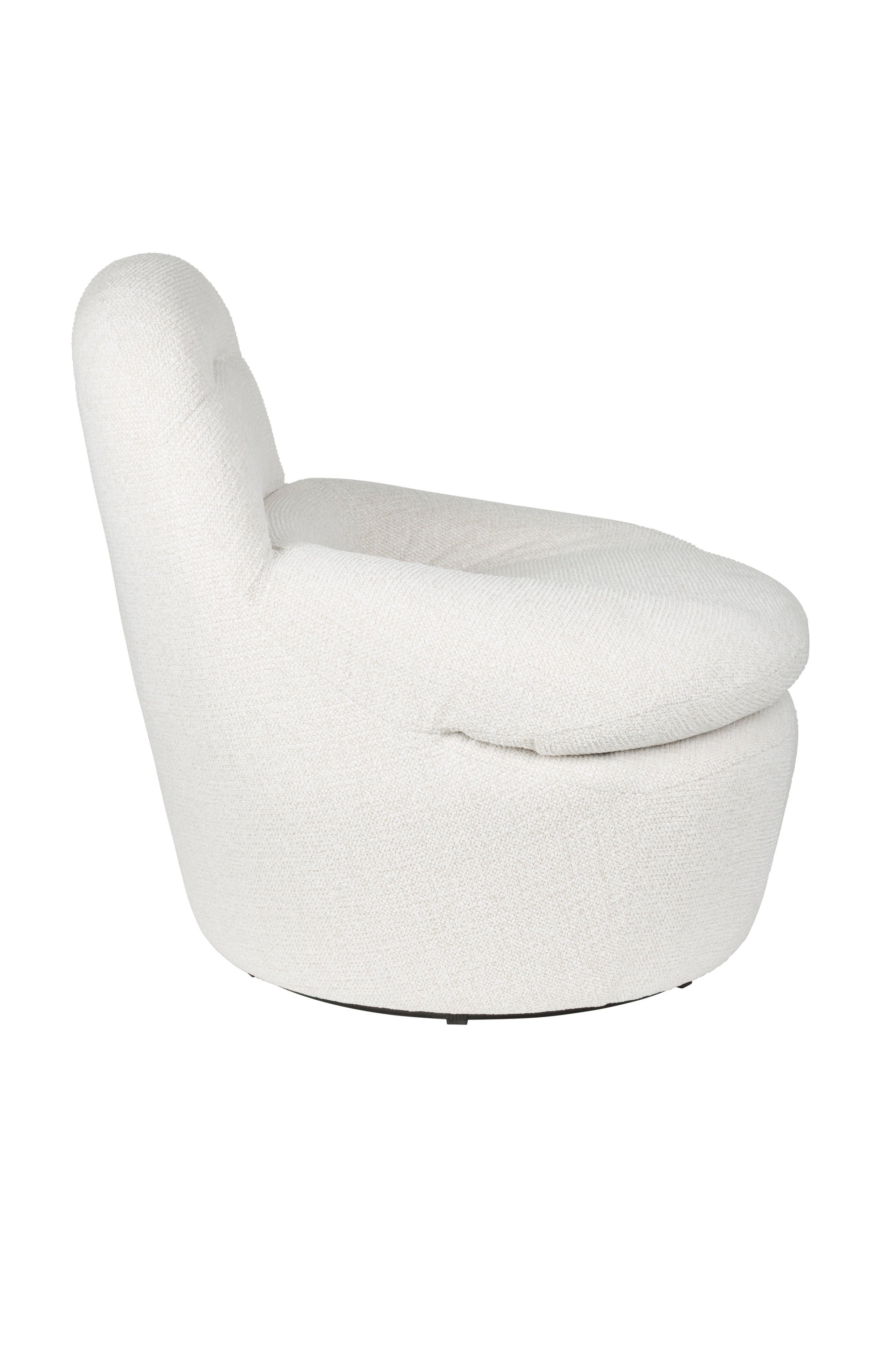 Velvoro White Boucle Swivel Lounge Chair